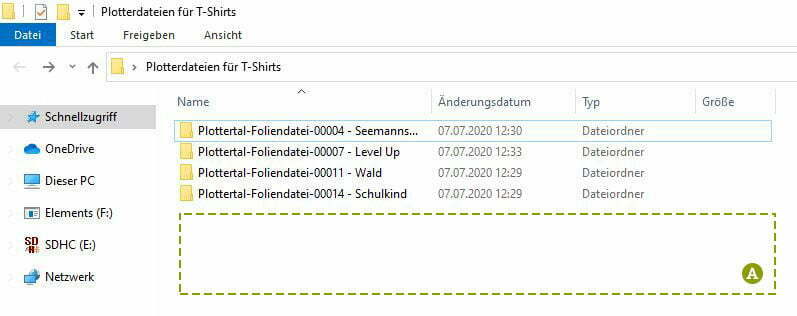 Menü: Ordneransicht - Extra große Symbole