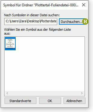 Plotterdateien organisieren - Ordnerbild auswählen