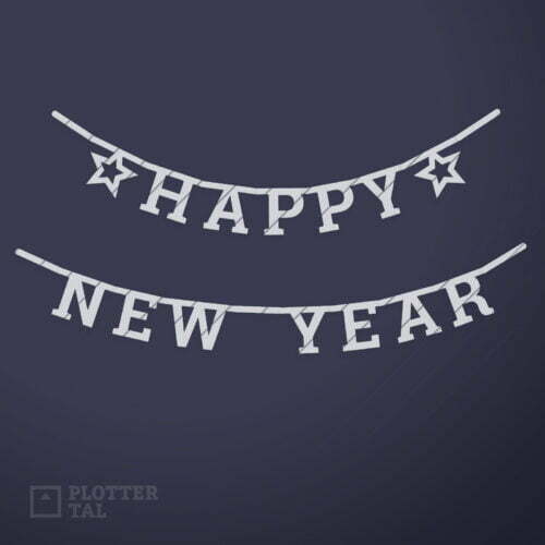 Plotterdatei Buchstaben Girlande Wanddeko Silvester Party