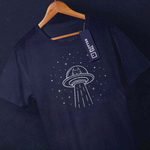 Plotterdatei für Kinder Weltraum Katze Im Ufo - Cosmic Cat