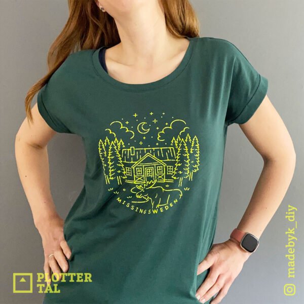 Plotterdatei Schwedenhaus - Elch - T-Shirt Skandinavien