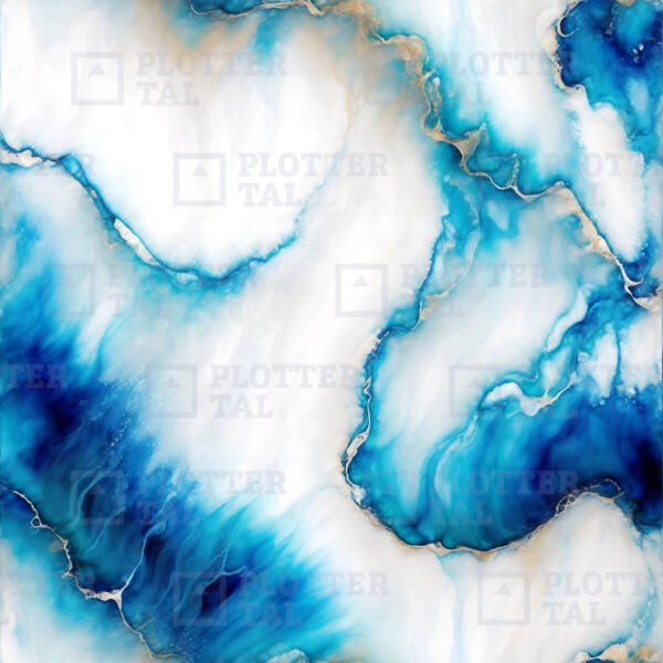 Digitales Papier Alcohol Ink Waterworld - Blau Gold - Digi Paper