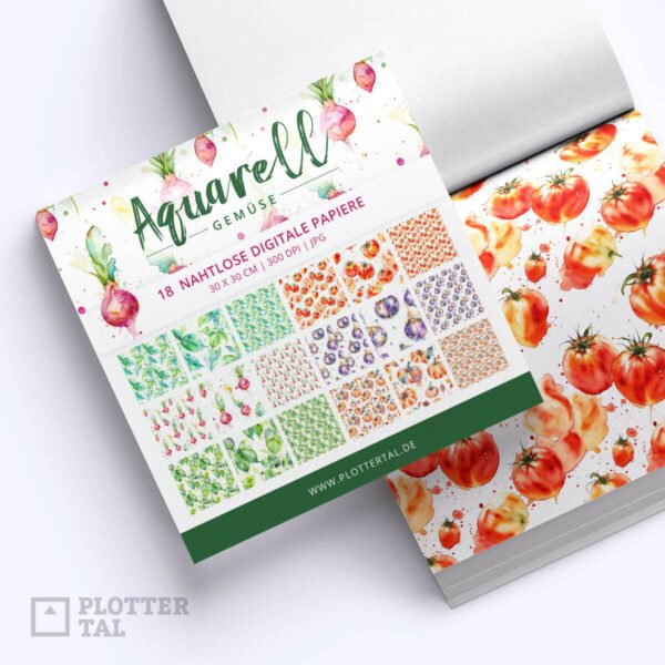 Digitales Papier Aquarell Gemüse - Watercolor Digi Paper
