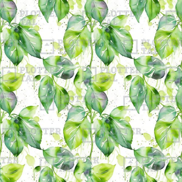 Digitales Papier Aquarell Gemüse - Basilikum