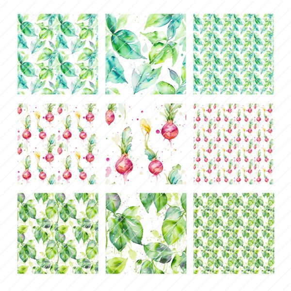 Digitales Papier Aquarell Gemüse - Watercolor Digi Paper