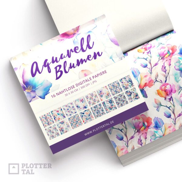 Digitales Papier Aquarell Blumen - Wasserfarbe - Digi Paper - Digital Paper