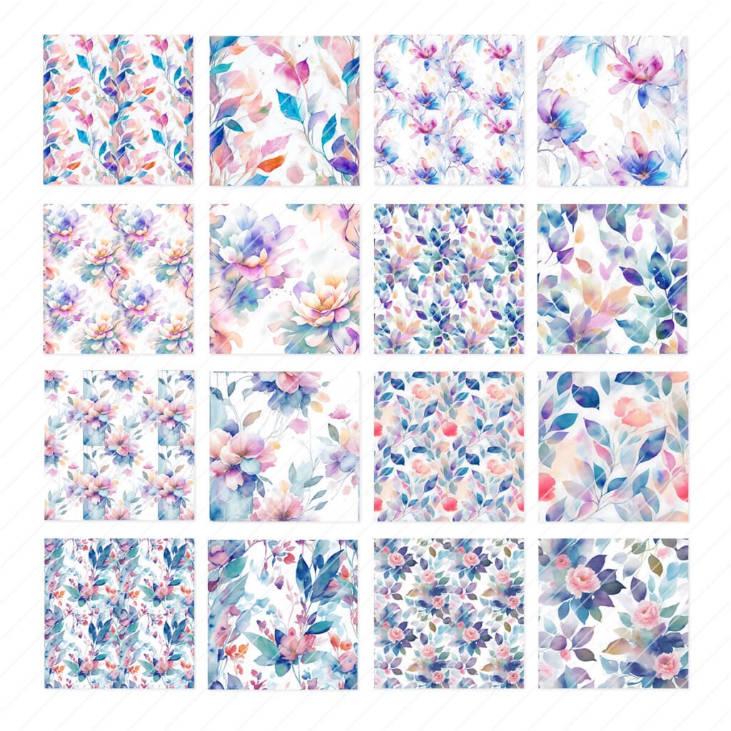 Digitales-Papier Aquarell Blumen V1 | Plottertal