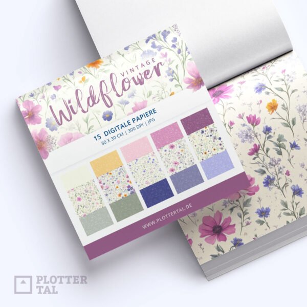 Digitales Papier Vintage Wildflowers - Blumen Digi Paper