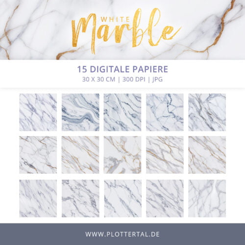 Digitales Papier White Marble - Marmor Digi Paper