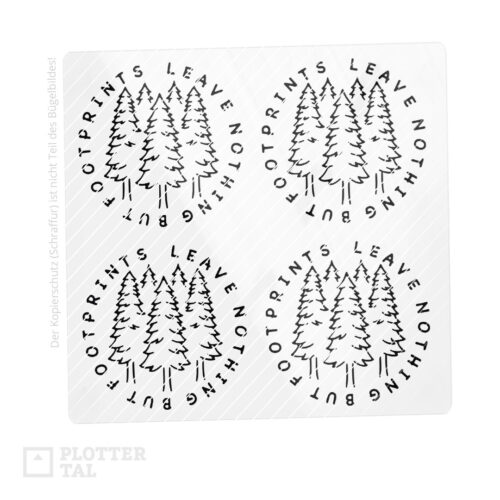 Bügelbild Wald - Leave nothing but footsteps - Bügeltransfer schwarz