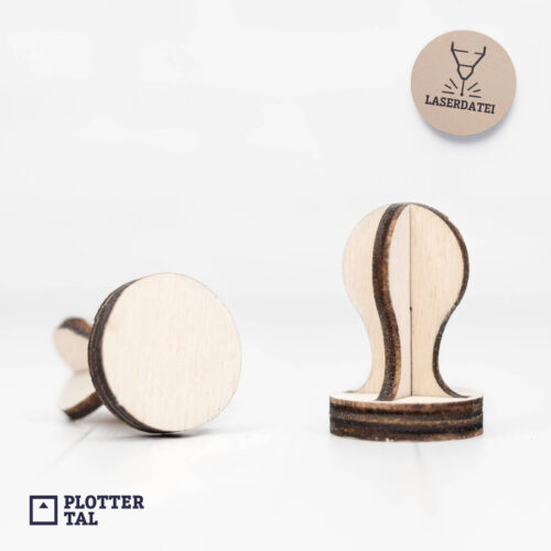 Laserdatei Stempelgriff Holz rund 25 mm - Stempelhalter