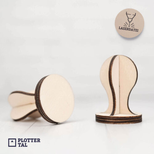 Laserdatei Stempelgriff Holz rund 40 mm - Stempelhalter