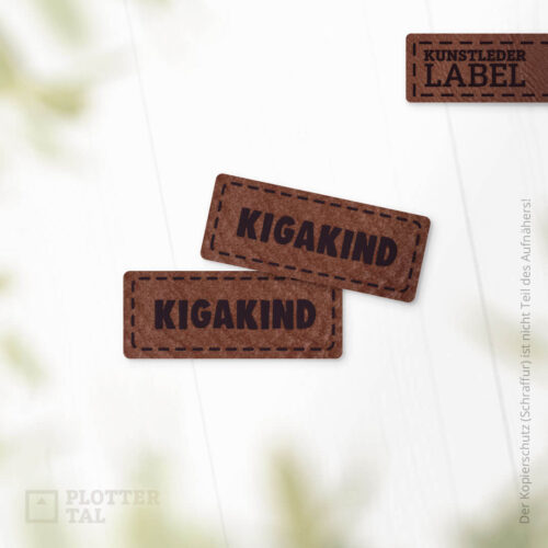 Kunstleder Label Kigakind - Kindergarten Applikation