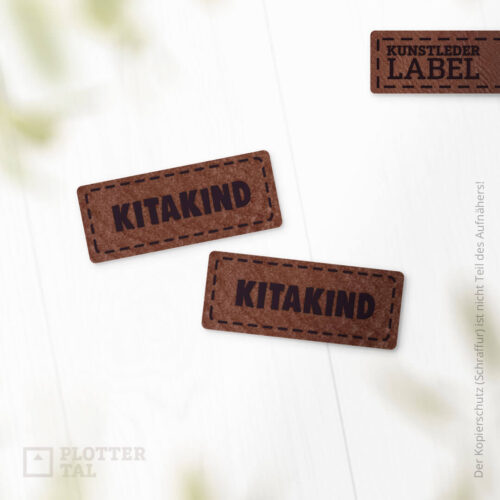 Kunstleder Label Kitakind - Kindergarten Applikation - Eigenproduktion