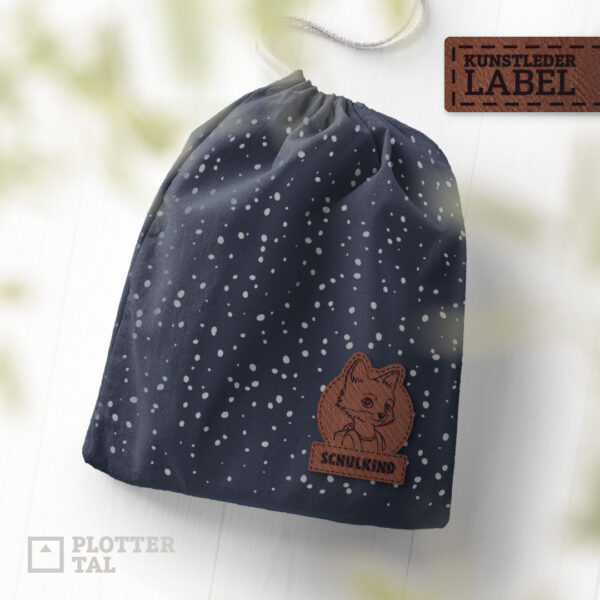 Kunstleder Patch Label Aufnäher Schulkind Fuchs -Beutel